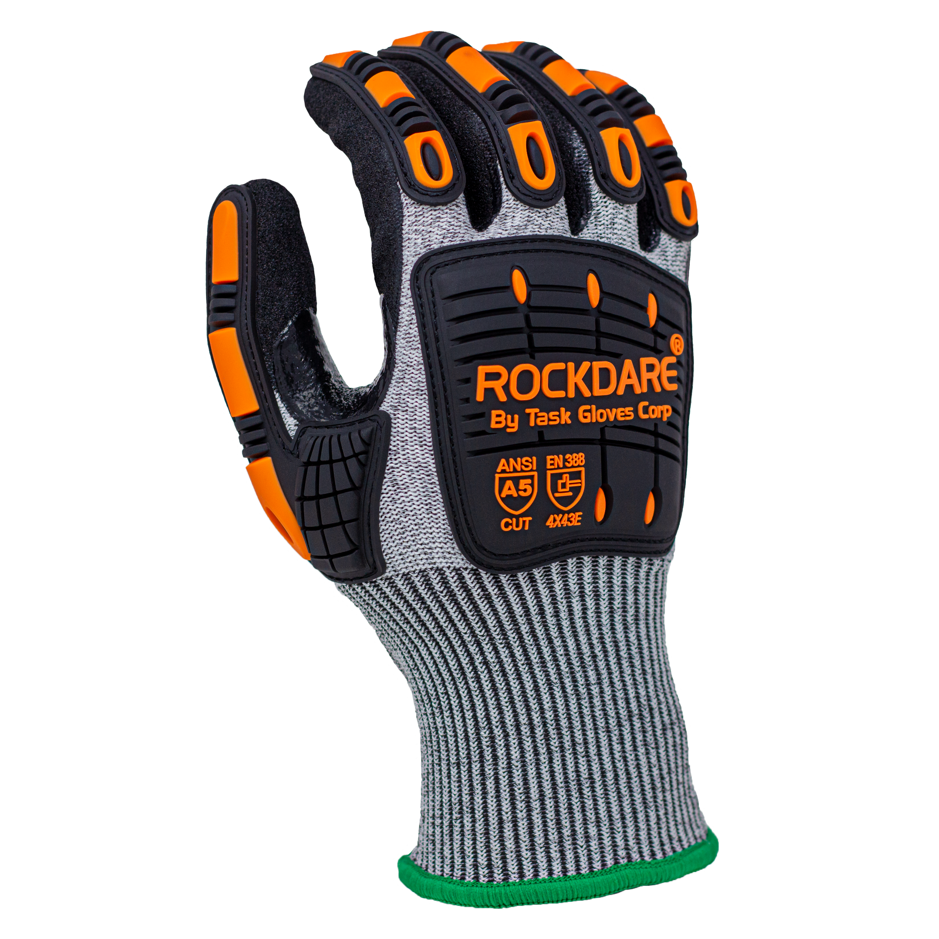 13 Gauge Engineered HDPE Shell, Double Dipped Sandy Nitrile Palm with TPR Overlays