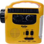 Solar/Crank 5-LED Flashlight with AM/FM Radio, Phone Charger, 8-LED Emergency Lamp, and Siren