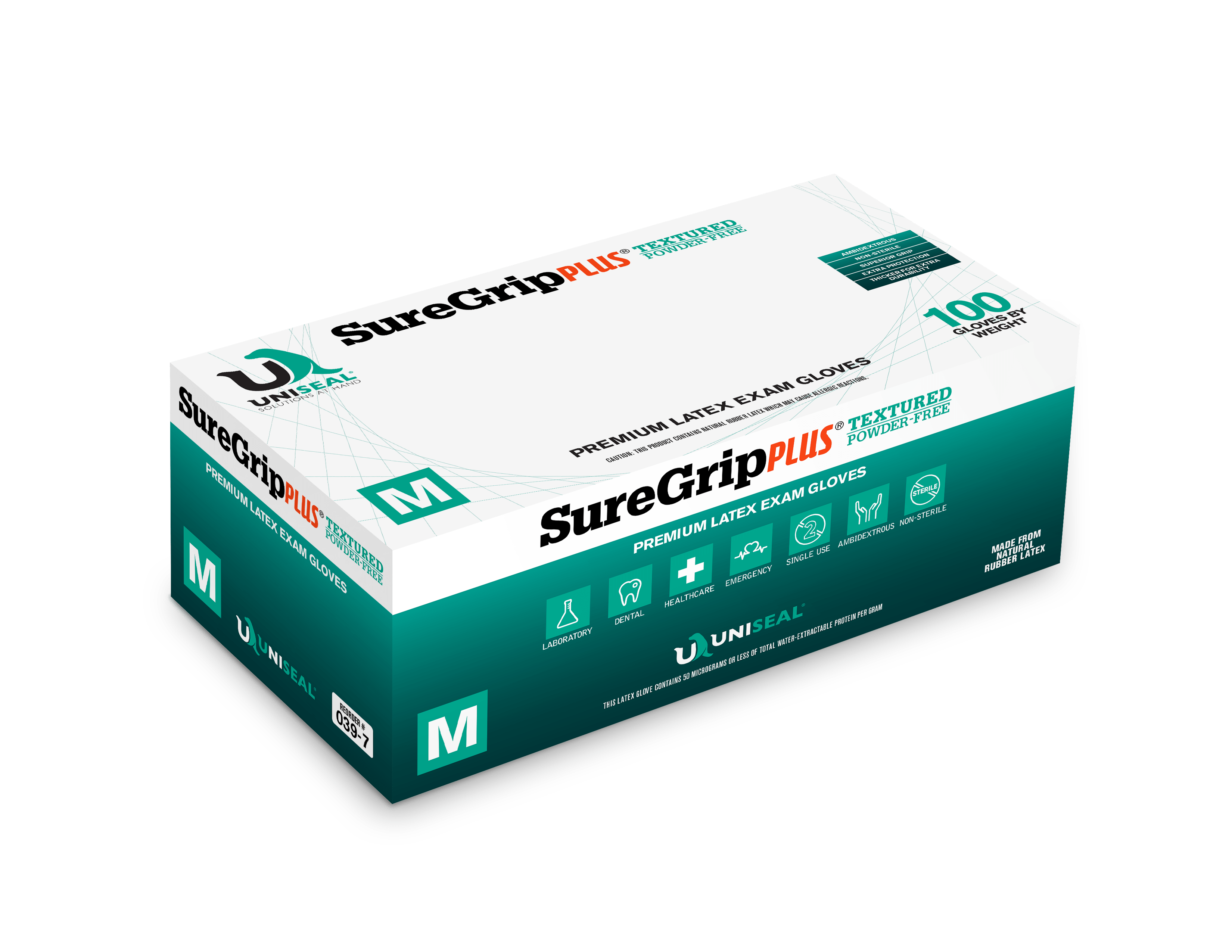 Uniseal® Specialty Latex Exam Gloves – SureGrip Plus Powder-Free