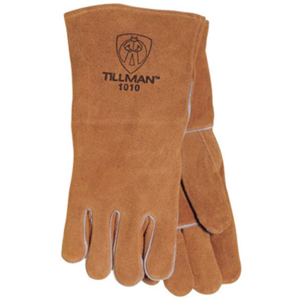 Tillman® Large 14" Russet Shoulder Split Cowhide Cotton Lined Left Hand Stick Welders Glove With Welted Fingers And Kevlar® Thread Locking Stitch