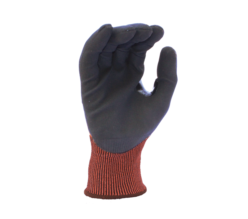 Versus Plus® - 18G Hi-Vis Orange Falstone® shell, Micro-foam Nitrile palm coated, Reinforced Thumb Crotch, Touchscreen compatible, ANSI A7