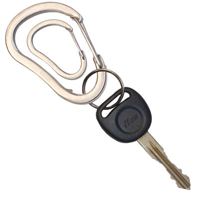 Steel Biner with Split Ring - Silver