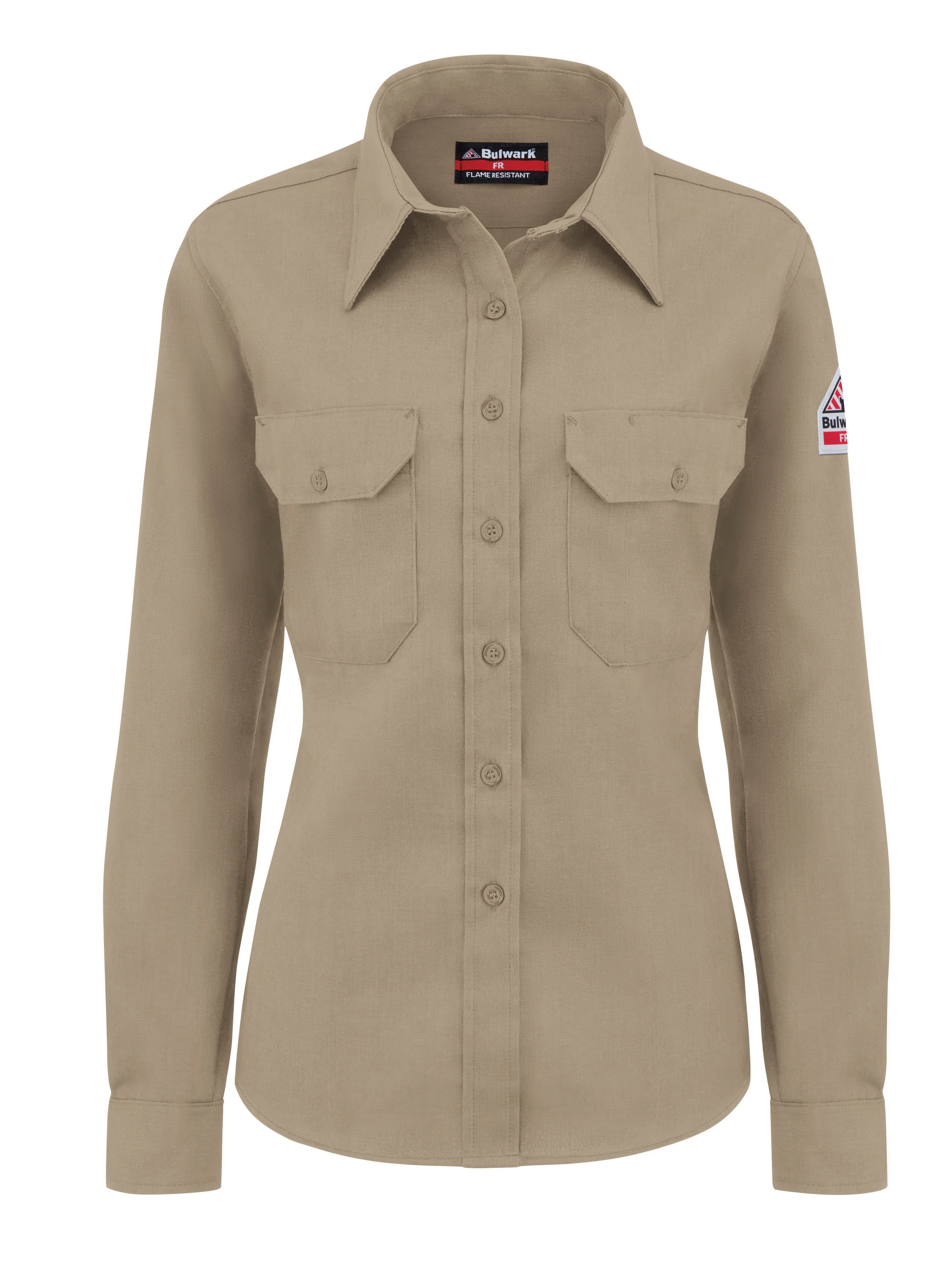 Shirt-LS Banded Collar SND3 - Tan