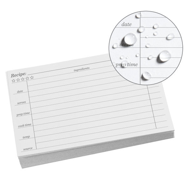 Recipe Cards - Dark Gray Pattern - 50 Sheets