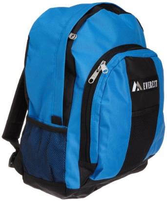 Everest Luggage Backpack with Front and Side Pockets  - Royal Blue/black