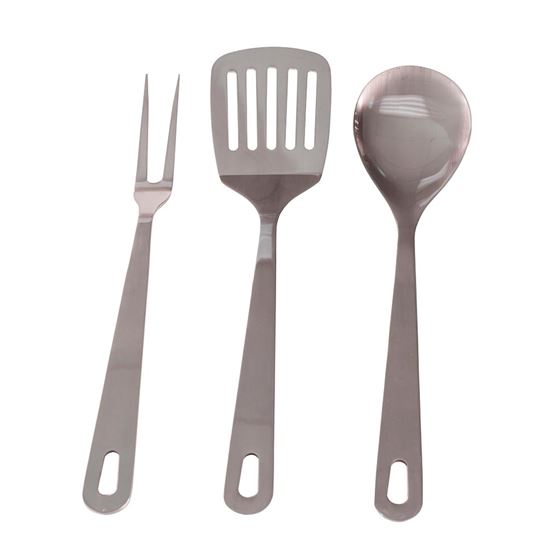 Stainless Steel Cooking Set - Spoon, Fork, Spatula