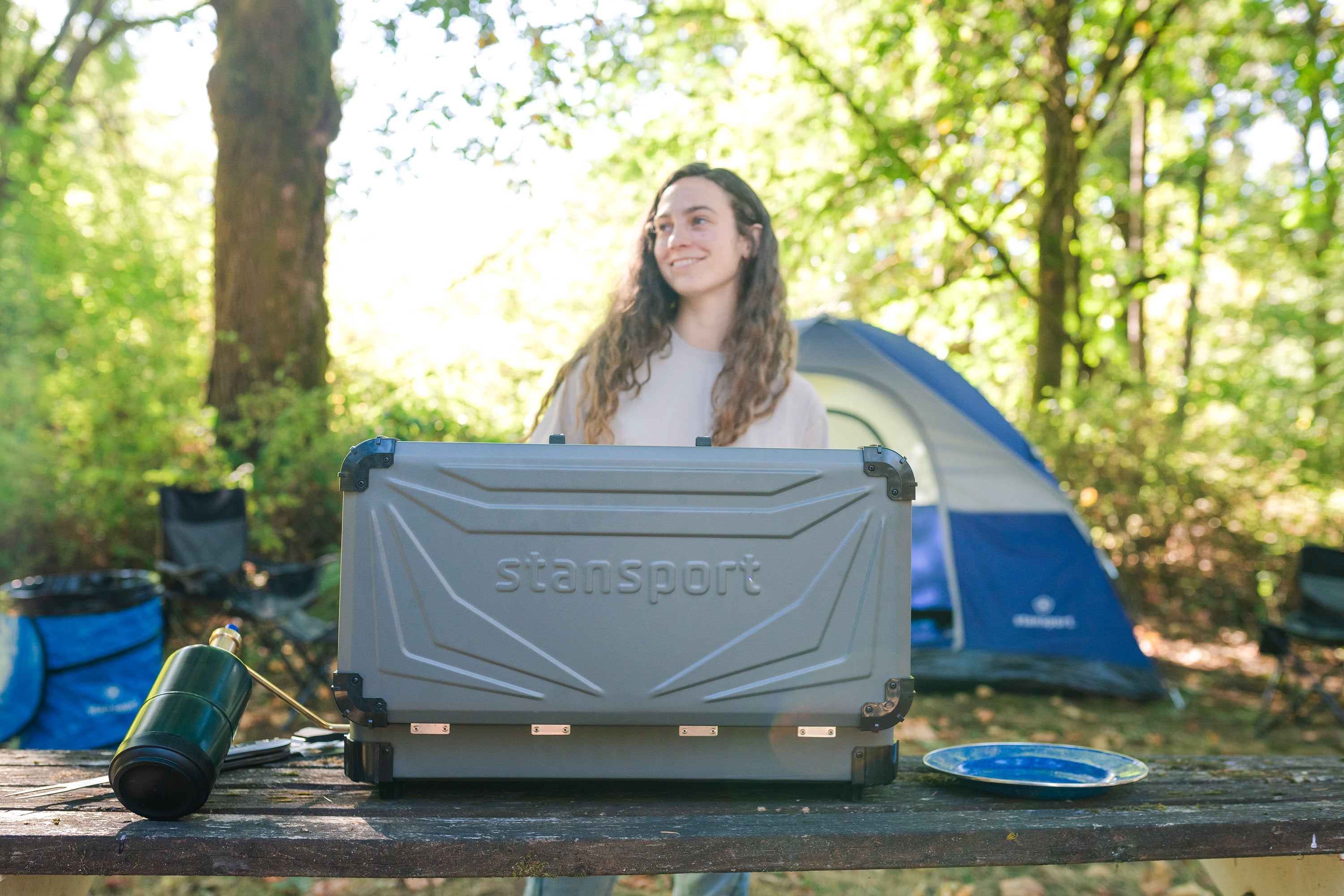 Propane Stove And Grill Combo-Piezo - Gray W/Black Trim