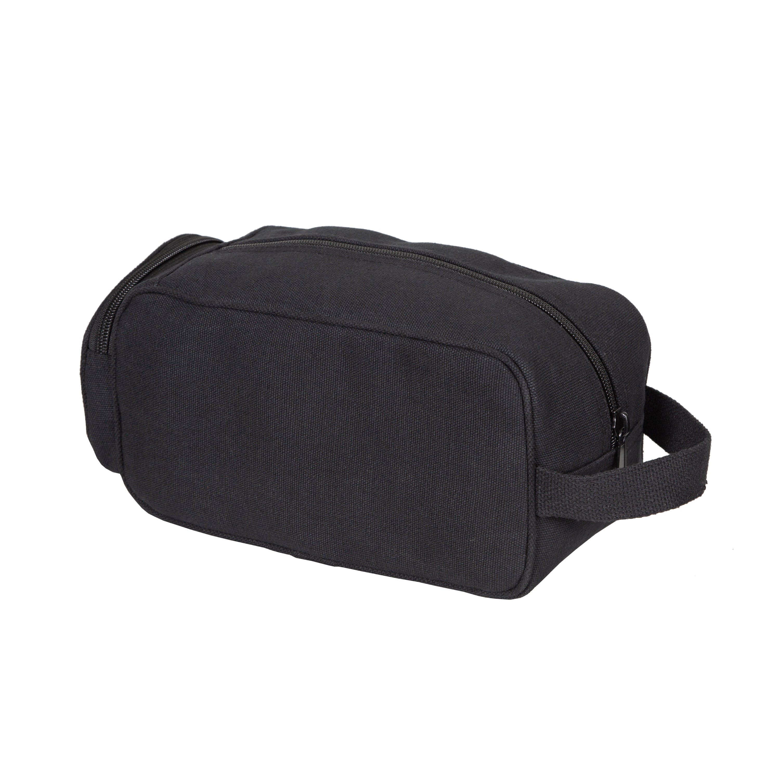 Cotton Canvas Travel Accessory Bag - Black