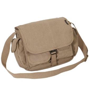 Everest Luggage Canvas Messenger Bag Khaki