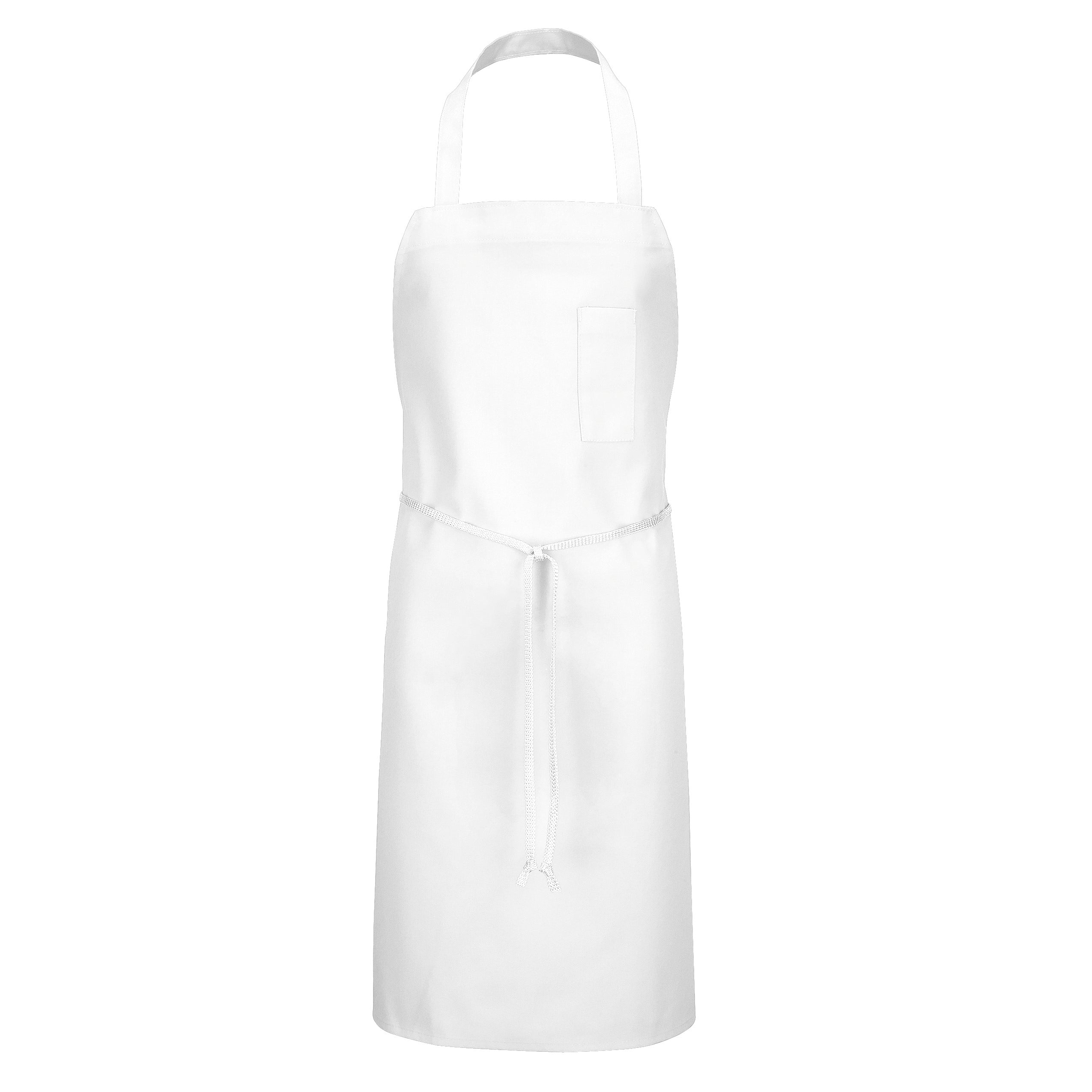 Poly-Cotton Standard Bib Apron with Pencil Pocket 1751 - White
