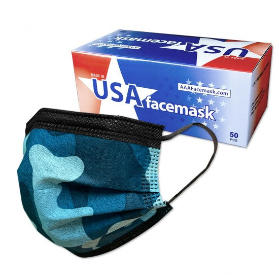 3 Layered Face Mask - 50 Masks - MADE IN THE USA