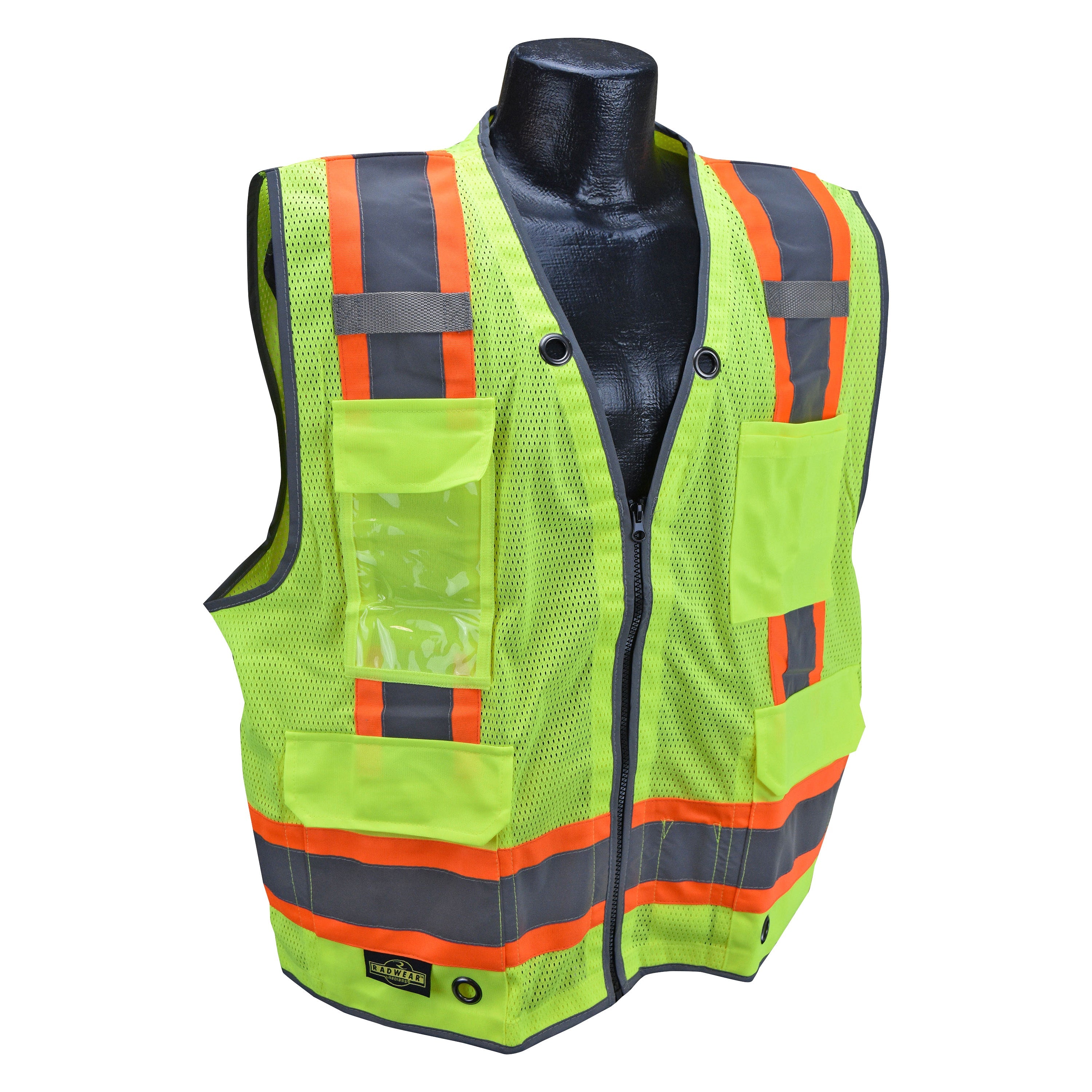 Radians SV6H Type R Class 2 Heavy Duty Two Tone Mesh Surveyor Vest with Solid Pockets
