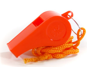 Plastic Whistle with Lanyard