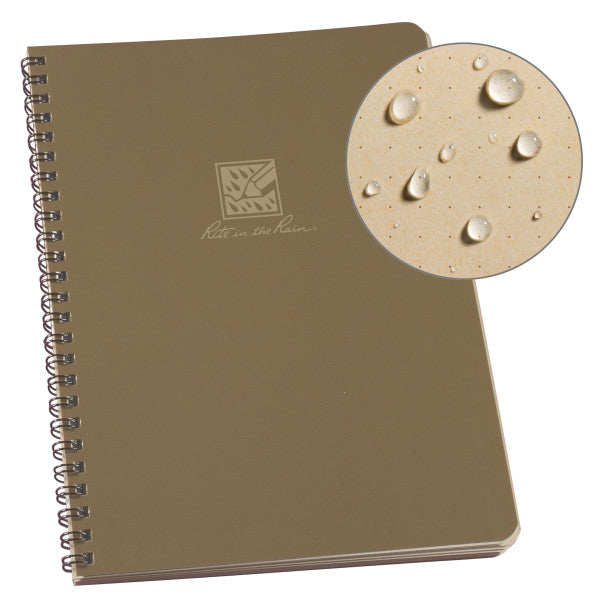 Lg Spiral Notebook - Dot Grid - Tan