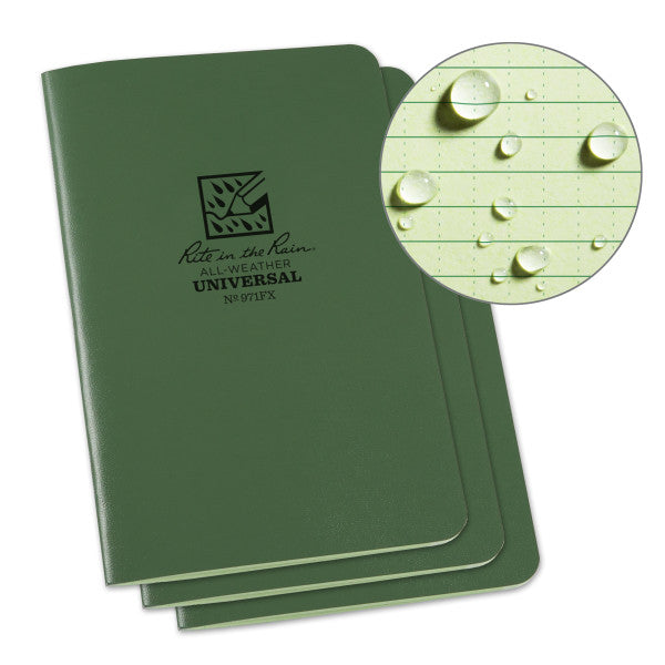 Stapled Notebook - Field Flex - Universal - Green - 3 Pack