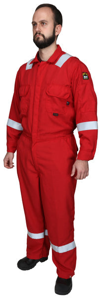 MCR Safety Deluxe Cvrll, Nomex, Refl.Tape, FR Red L