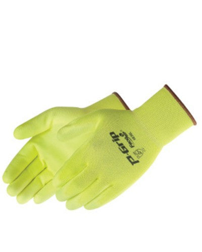 P-Grip Fluorescent Yellow PU Palm Coated Gloves - Dozen