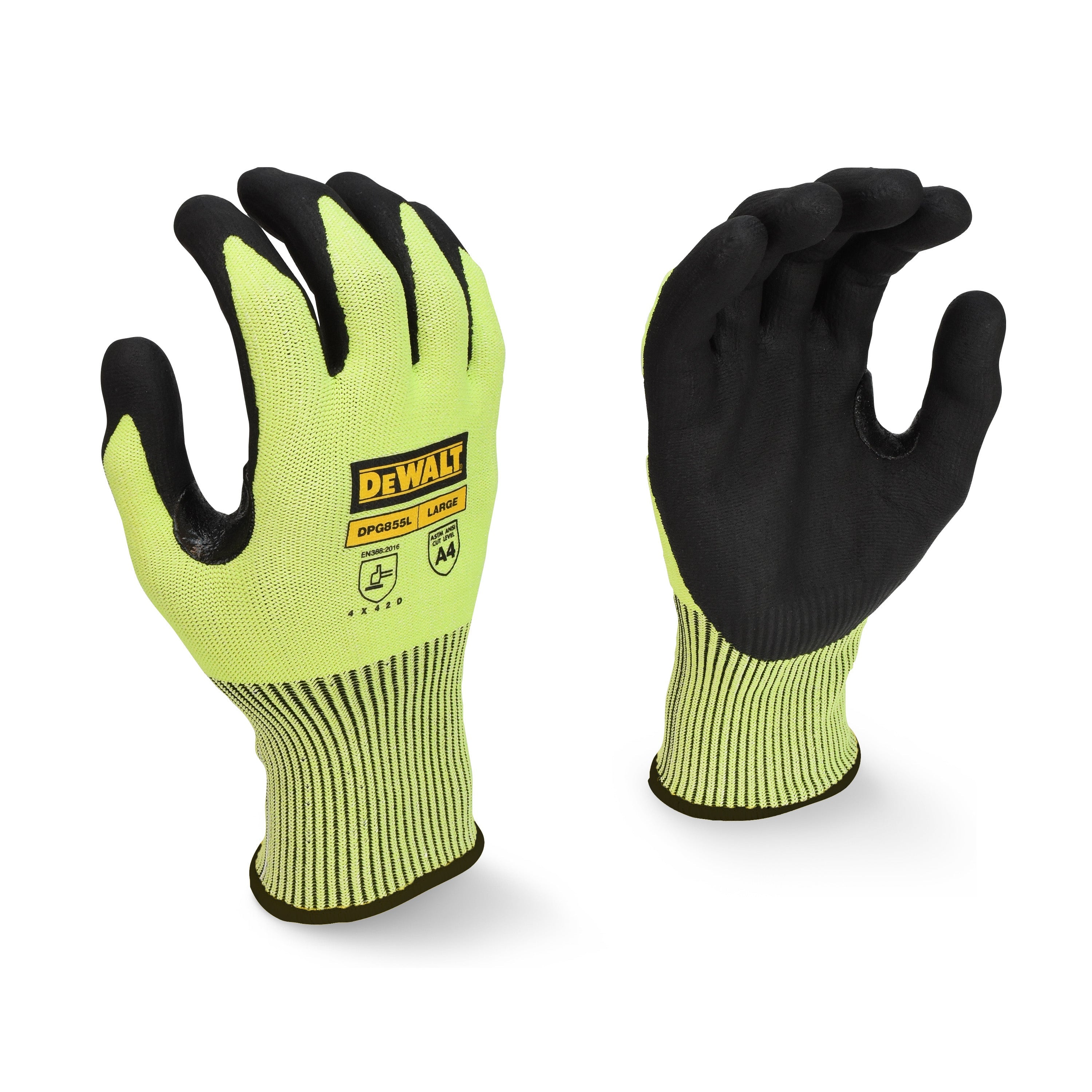 DEWALT DPG855T Hi-Vis HPPE Fiberglass Cut Glove