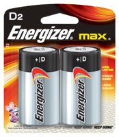 Energizer MAX D Alkaline Battery (2 Per Card) 