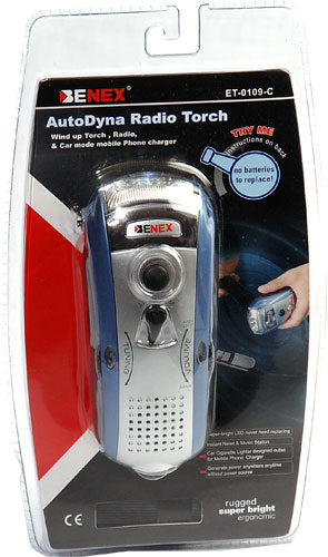 AutoDyna Radio Torch, all in one radio, Mobile Phone Charger, Flashlight, Radio