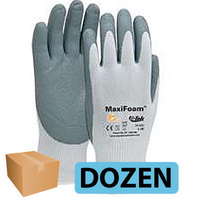 G-Tek MaxiFoam Gloves Foam Nitrile Coated Palm-Finger Tips - DOZEN