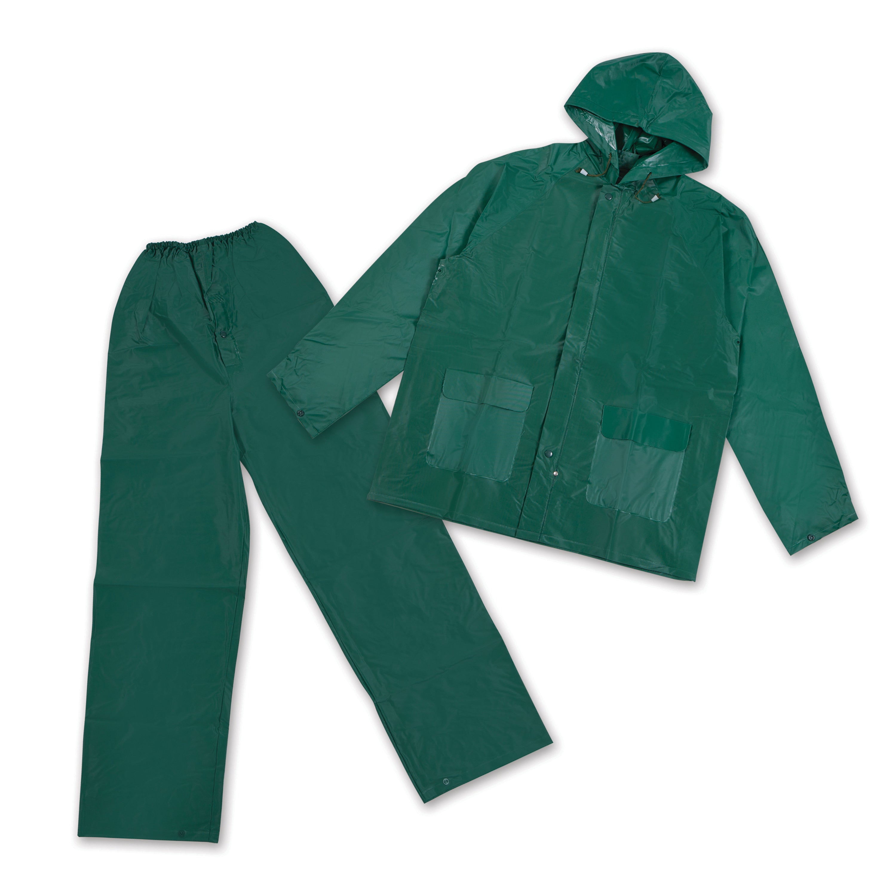 Pvc Rainsuit - Pvc Back - Green - M