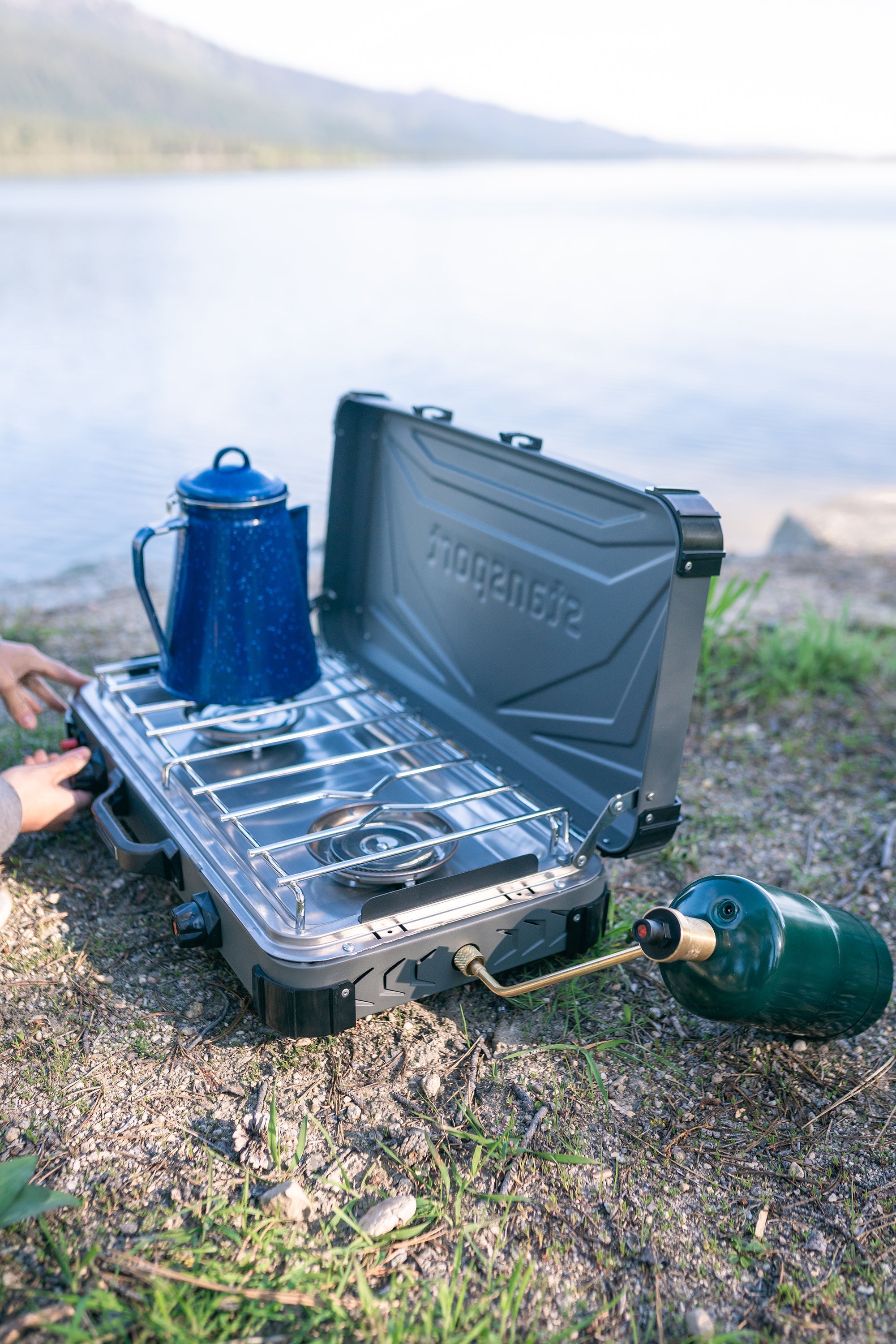 Propane Stove -2-25 K Burners - Gray