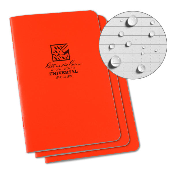 Stapled Mini Notebook - Universal - Oranage - 3 Pack