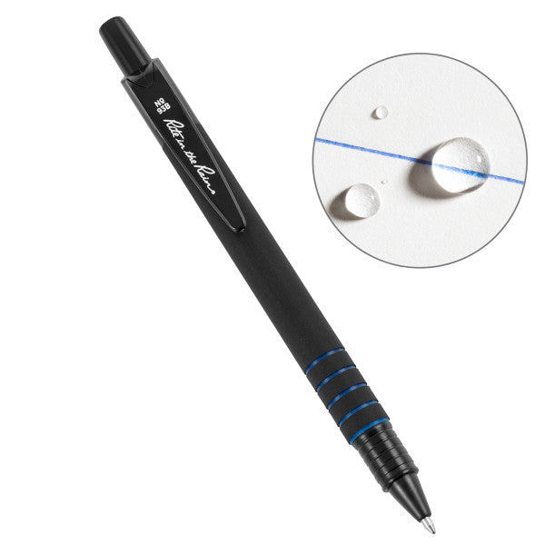 All-Weather Pen - Matte Black, Plastic W/ Clip-Blue Ink