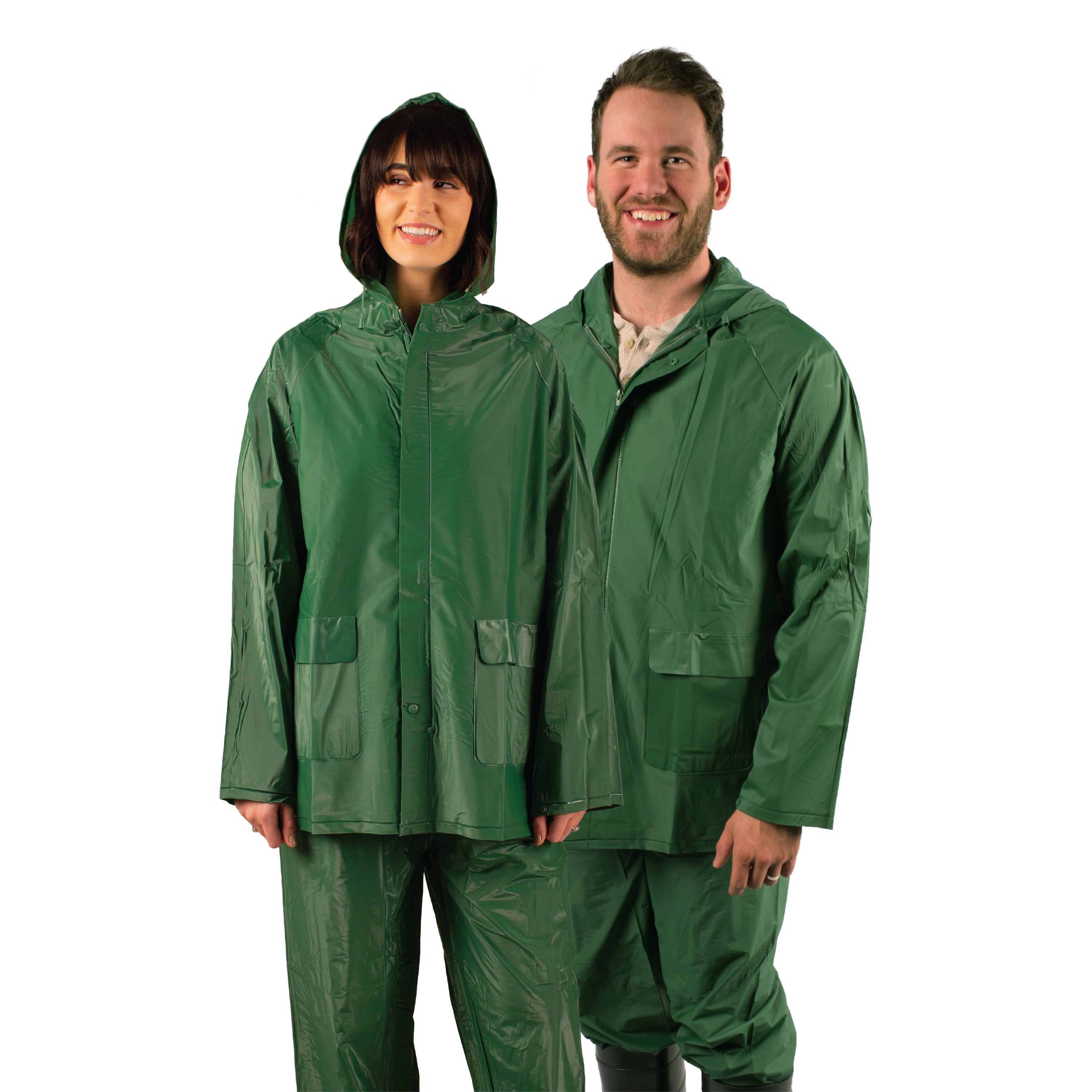 Pvc Rainsuit - Pvc Back - Green - M