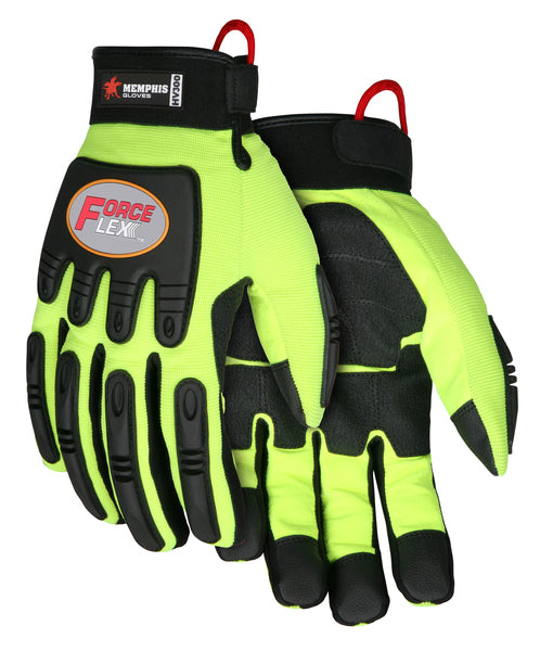 MCR Safety ForceFlex Multi-Task HV Lime w/ PU Grip