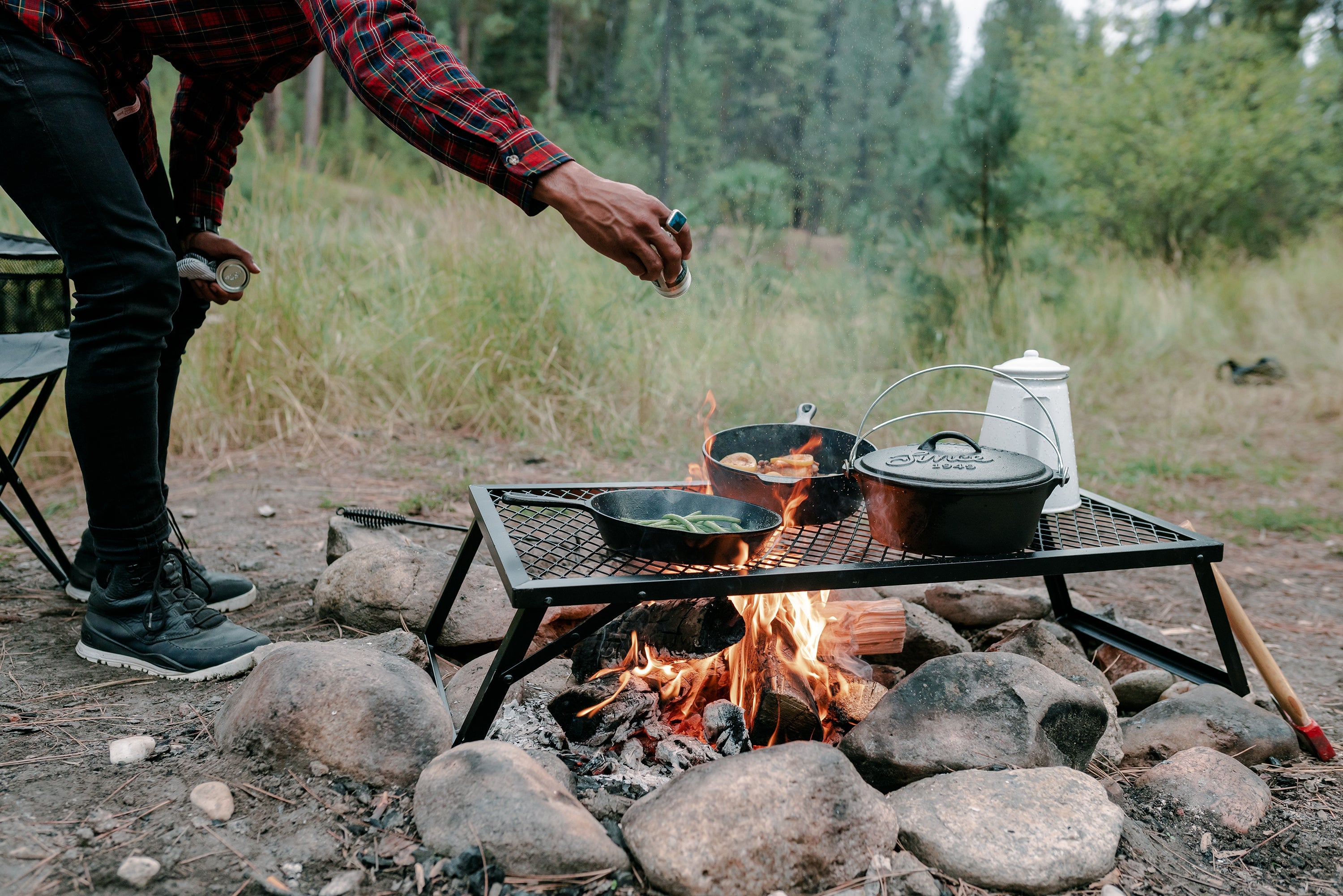 Heavy Duty Steel Camp Grill - 36 In X 18 In