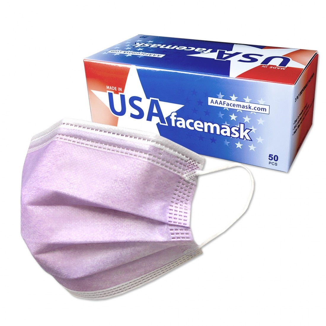 3 Layered Face Mask - 50 Masks - MADE IN THE USA