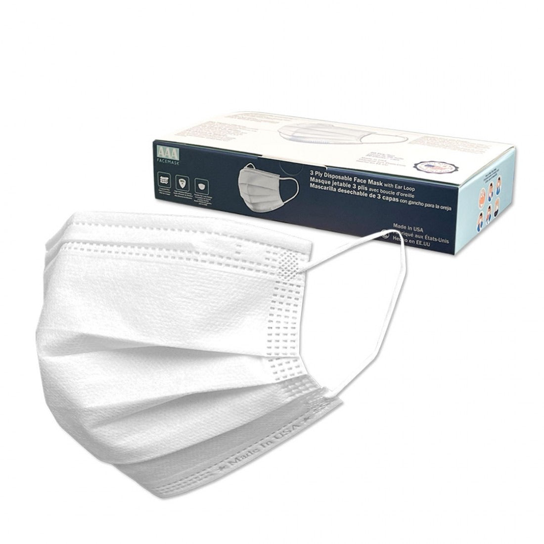 3 Layered Face Mask - 20 Masks - MADE IN THE USA