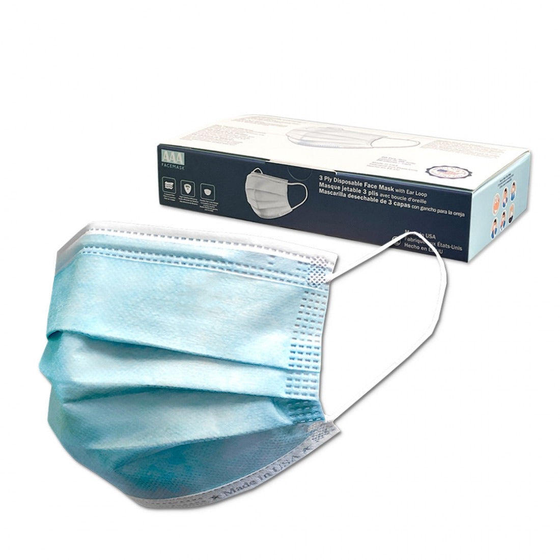 3 Layered Face Mask - 20 Masks - MADE IN THE USA