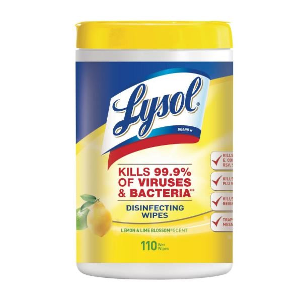 Lemon and Lime Blossom Scent Disinfecting Wipes (110-Count)