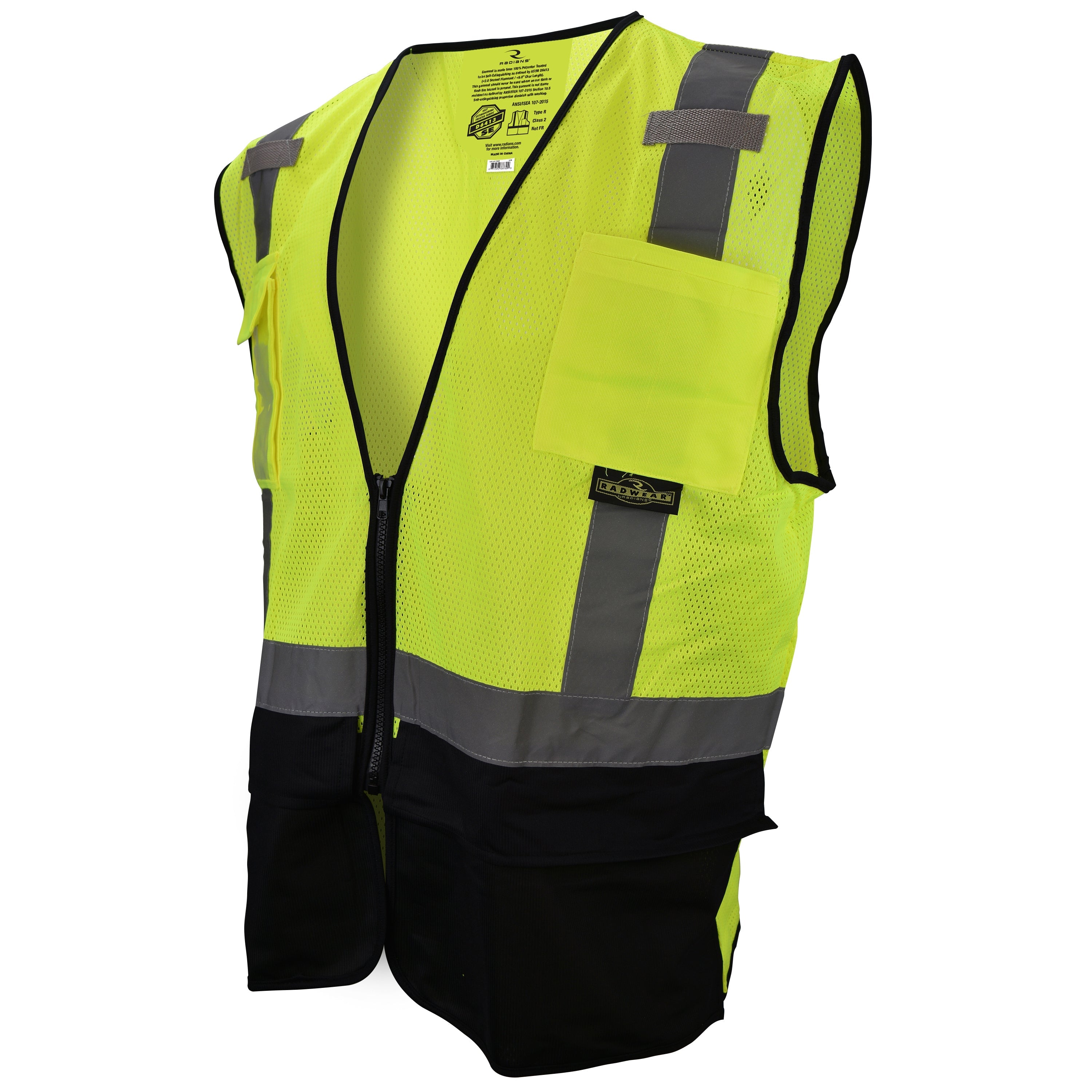 Radians SV75B-2 Black Bottom Self-Extinguishing Surveyor Vest