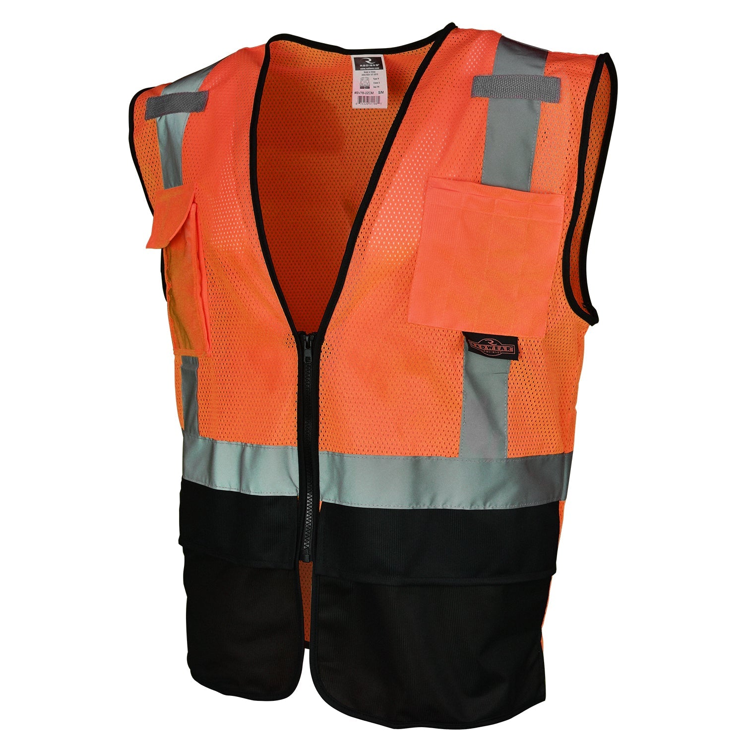 Radians SV75B-2 Black Bottom Self-Extinguishing Surveyor Vest