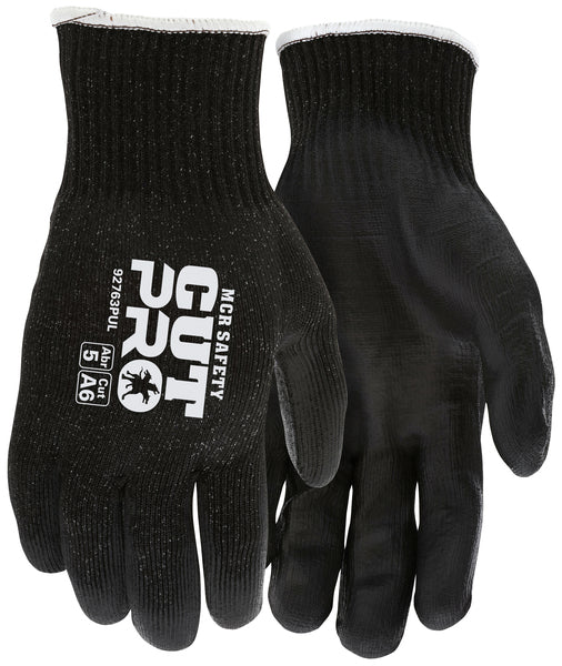 MCR Safety Cut Pro,13g HPPE, Blk shell, Black PU S