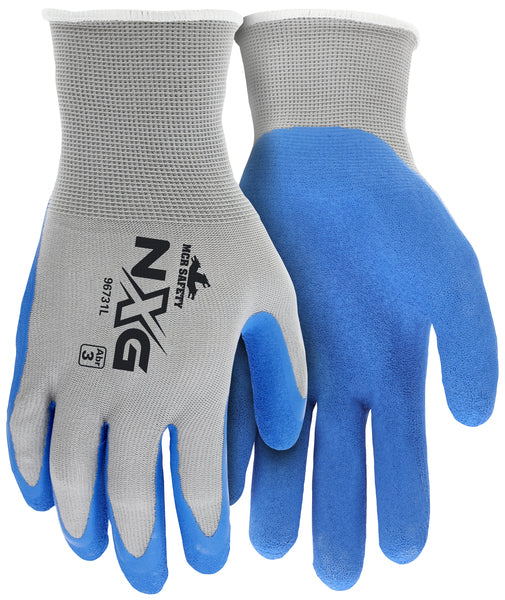 MCR Safety Gray Shell Blue Foam Latex 13 Gauge L