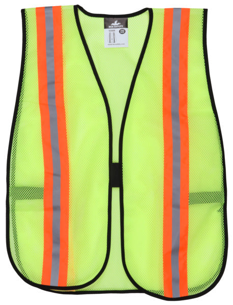 MCR Safety Poly, Mesh Safety Vest, 2 Orange/Silver