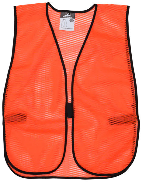 MCR Safety Poly, Mesh Safety Vest, ORANGE