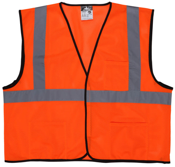 MCR Safety CLASS 2, MESH,ECONOMY VEST, ORANGE X3