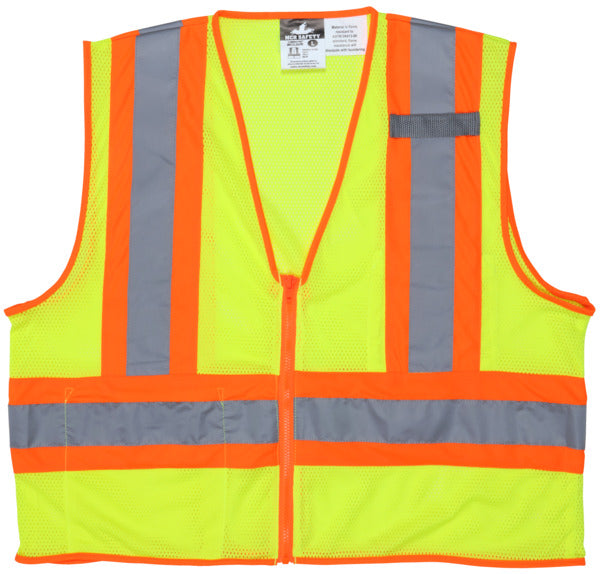 MCR Safety Poly,Mesh Safety Vest, LF, 4 1/2" Ref X4