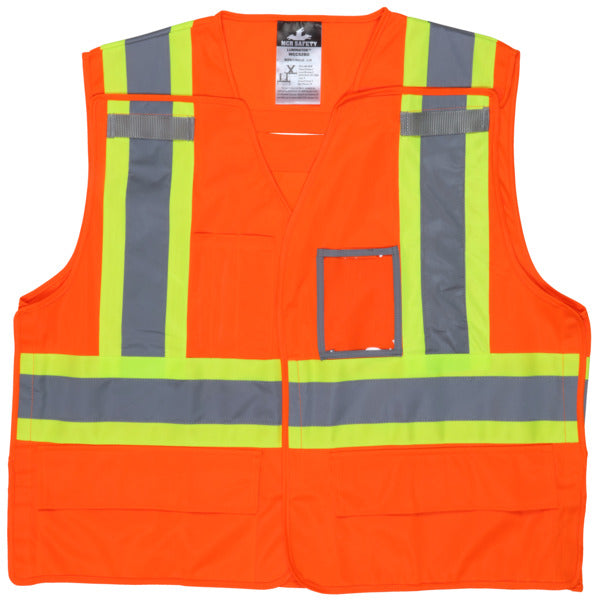 MCR Safety CSA Brkway Vest, 4" Lim/Sil Tpe X2