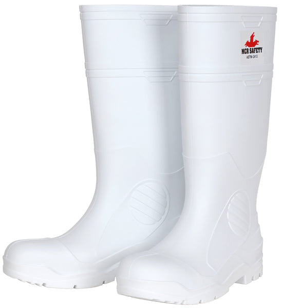 MCR Safety 16" White PVC Boot,Mens,Steel Toe 6