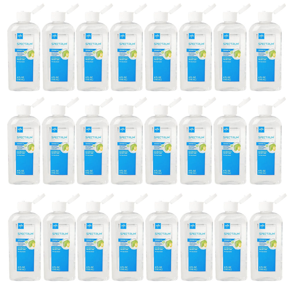 Medline Spectrum Advanced Gel Hand Sanitizer, with Aloe & Vitamin E, 4 oz (1 Count or 24 Count)