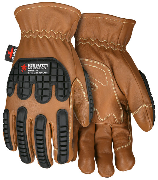 MCR Safety Grain Goat Dbl Palm Kevlar TPR Driver L