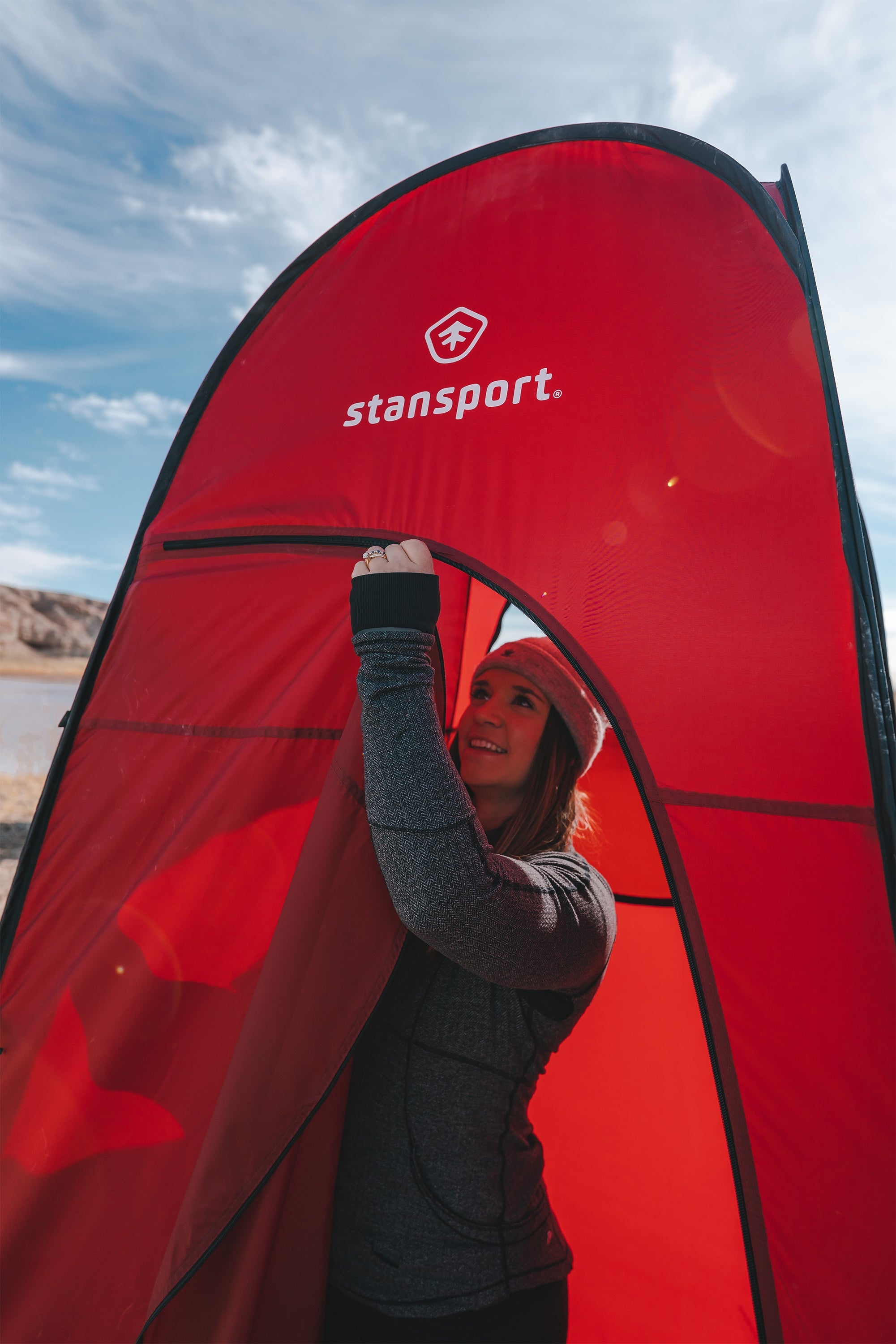 Pop-Up Privacy Shelter - 48 In X 48 In X 84 In - Red