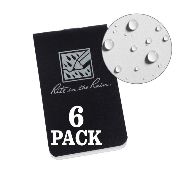 Stapled Notebook - Field Flex - Blank - Black - 6 Pack